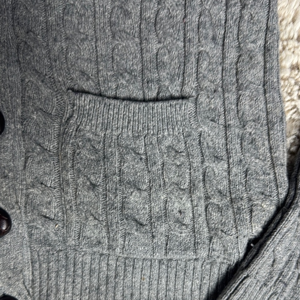 Abercrombie Gray Cable Knit Cardigan Sweater - Picture 7 of 9